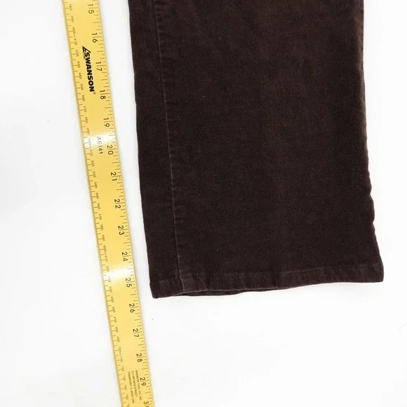 Reba Pants Womens 10 Brown Corduroy Straight Leg Embroidered Back Yoke 5 Pocket - Picture 9 of 11